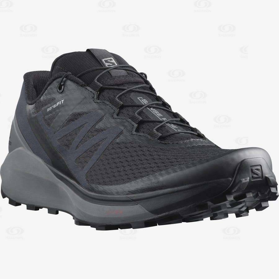 Salomon SENSE RIDE 4 Men's Trail Running Shoes Black / Grey | AU-A2410