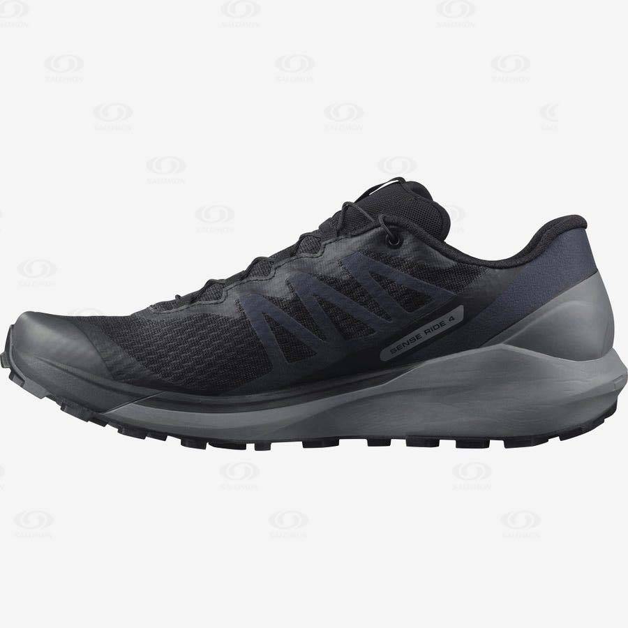 Salomon SENSE RIDE 4 Men's Trail Running Shoes Black / Grey | AU-A2410