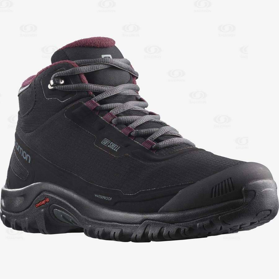 Salomon SHELTER CLIMASALOMON™ WATERPROOF Women's Winter Boots Black | AU-O2379