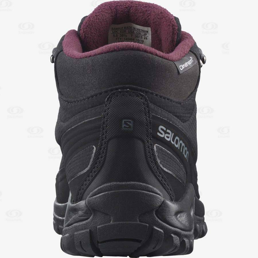 Salomon SHELTER CLIMASALOMON™ WATERPROOF Women's Winter Boots Black | AU-O2379