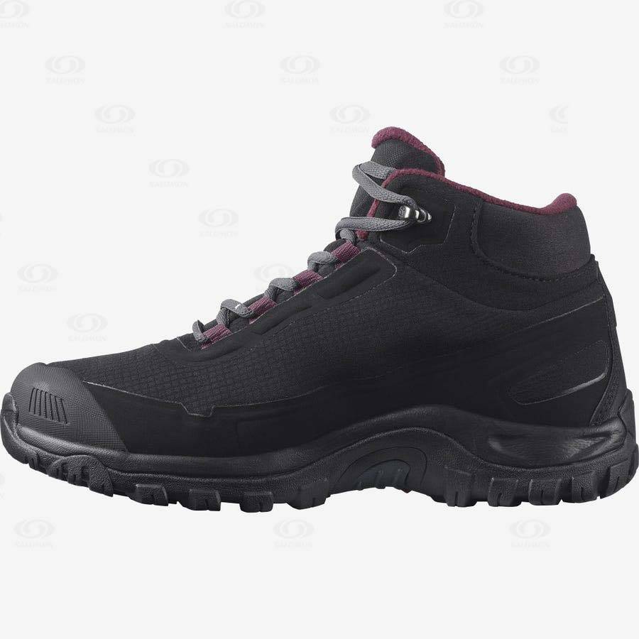 Salomon SHELTER CLIMASALOMON™ WATERPROOF Women's Winter Boots Black | AU-O2379