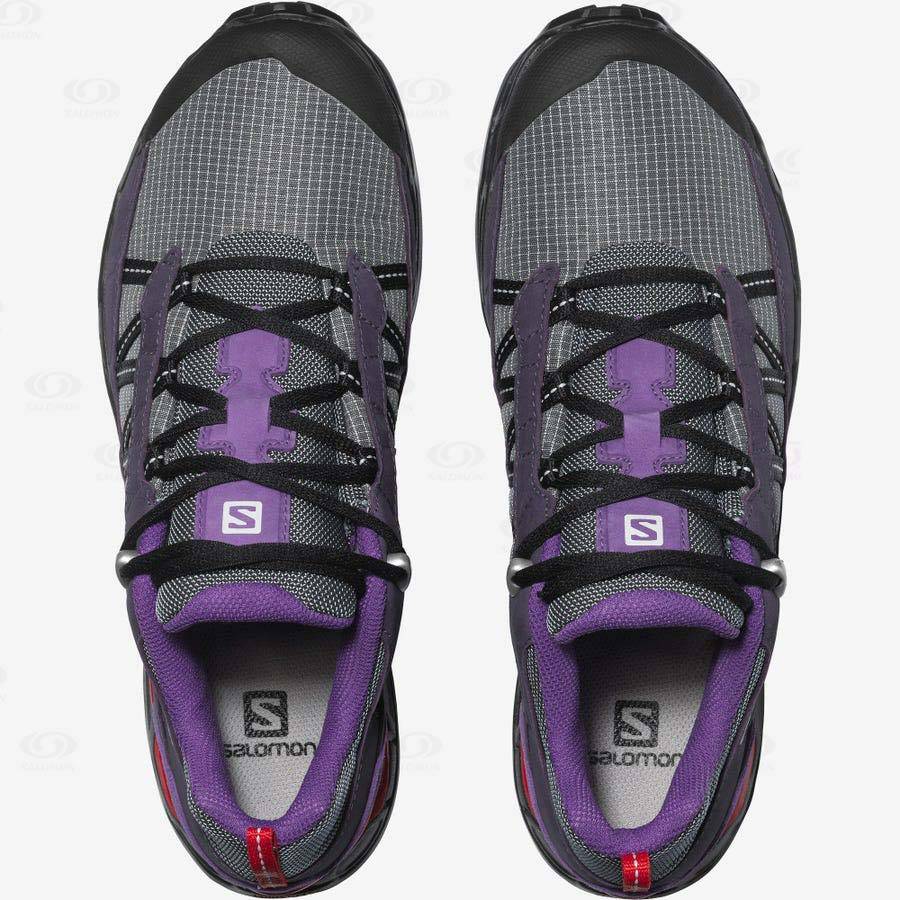 Salomon SHELTER LOW LEATHER Women's Sneakers Grey / Purple | AU-N1589