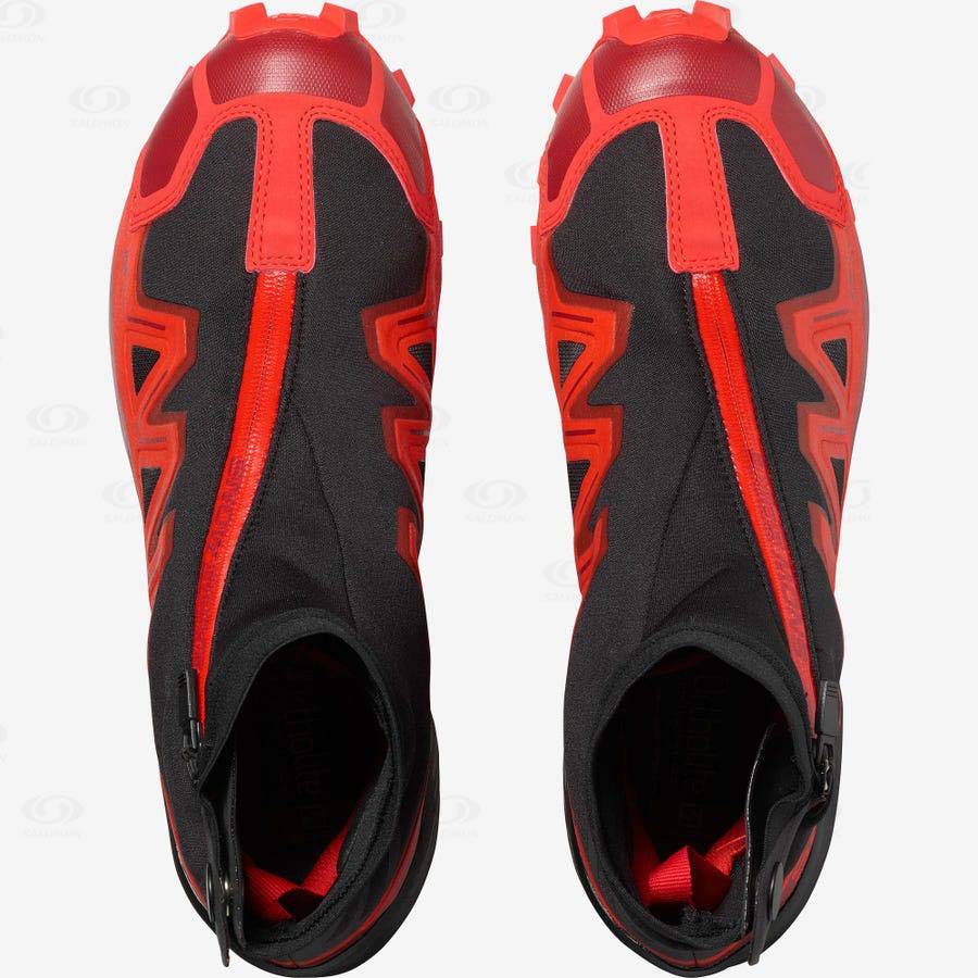 Salomon SNOWSPIKE CLIMASALOMON™ WATERPROOF Men's Trail Running Shoes Black / Red | AU-L1655