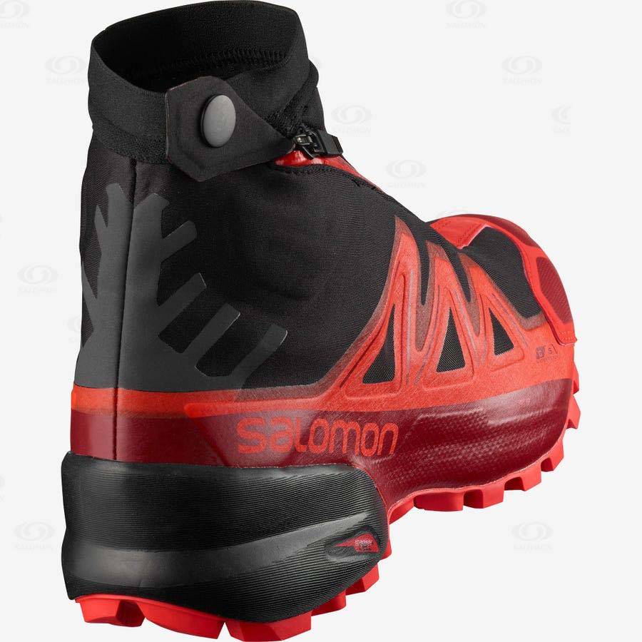 Salomon SNOWSPIKE CLIMASALOMON™ WATERPROOF Men's Trail Running Shoes Black / Red | AU-L1655