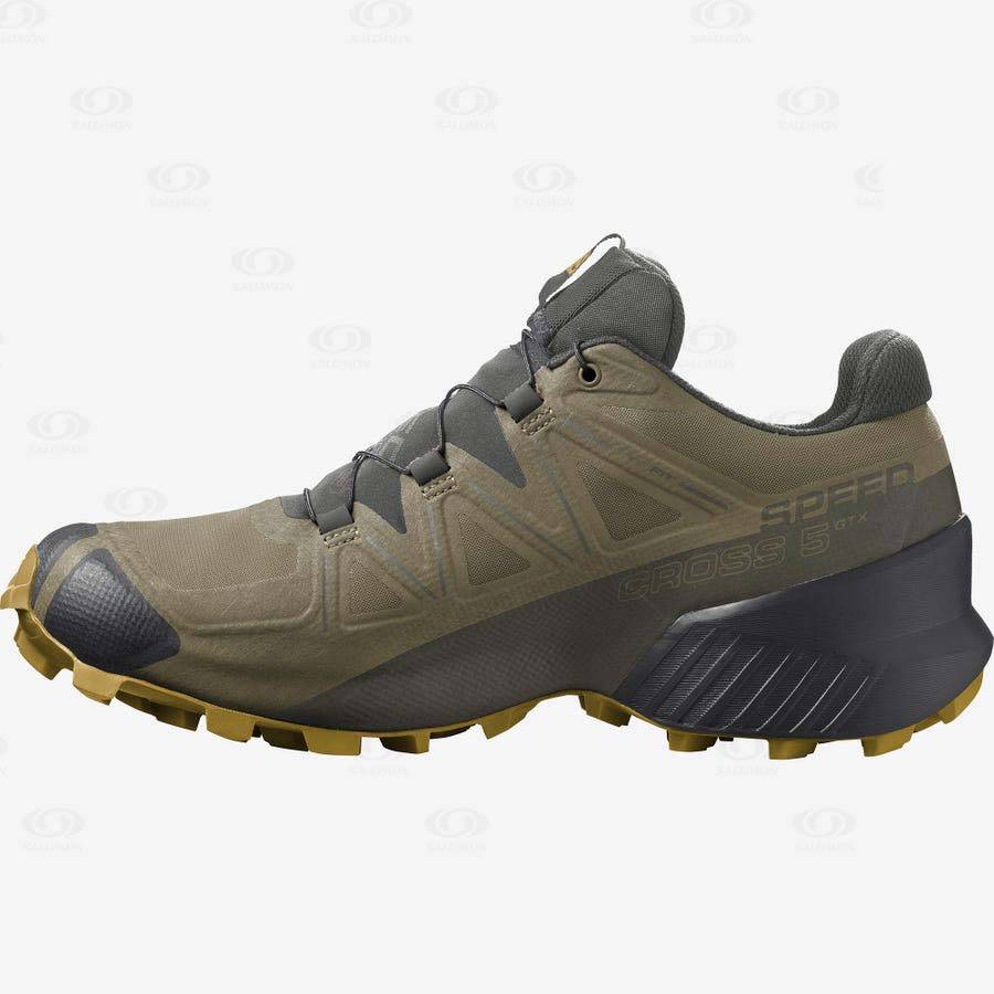 Salomon SPEEDCROSS 5 GORE-TEX Men's Trail Running Shoes Olive | AU-M1356