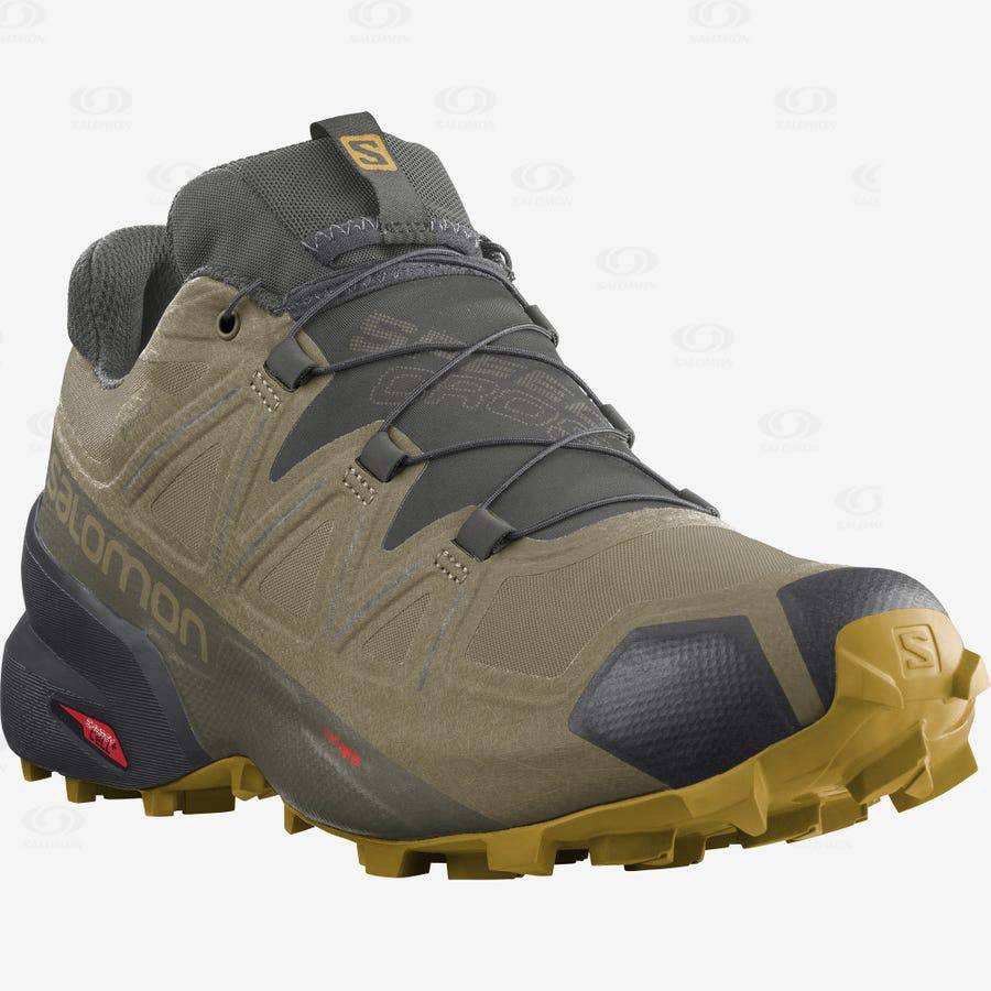 Salomon SPEEDCROSS 5 GORE-TEX Men's Trail Running Shoes Olive | AU-M1356