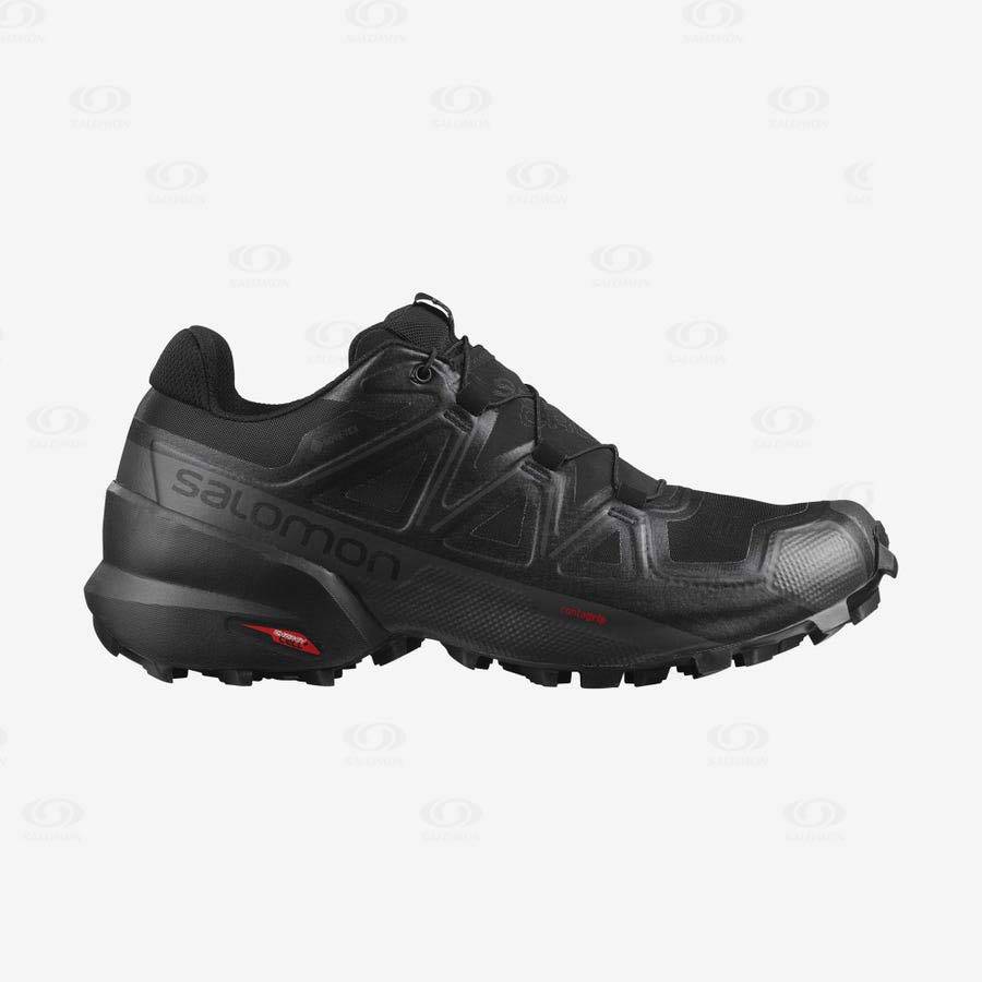 Salomon SPEEDCROSS 5 GORE-TEX Men\'s Trail Running Shoes Black | AU-O2251