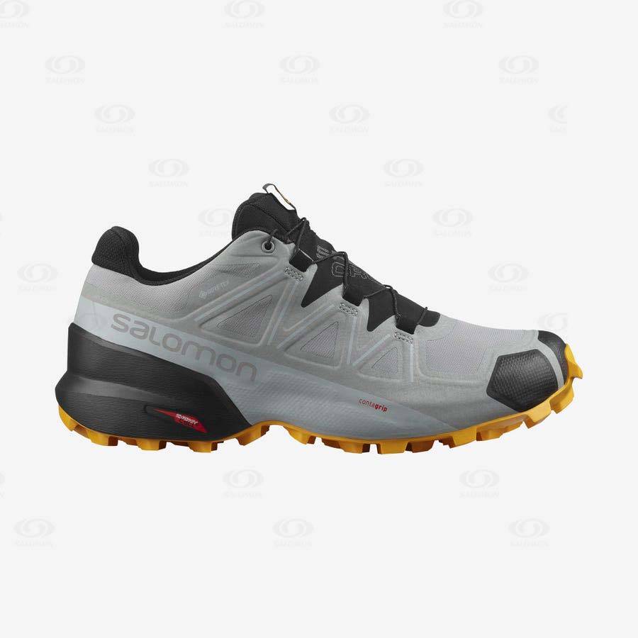 Salomon SPEEDCROSS 5 GORE-TEX Men\'s Trail Running Shoes Black / Grey | AU-O2435