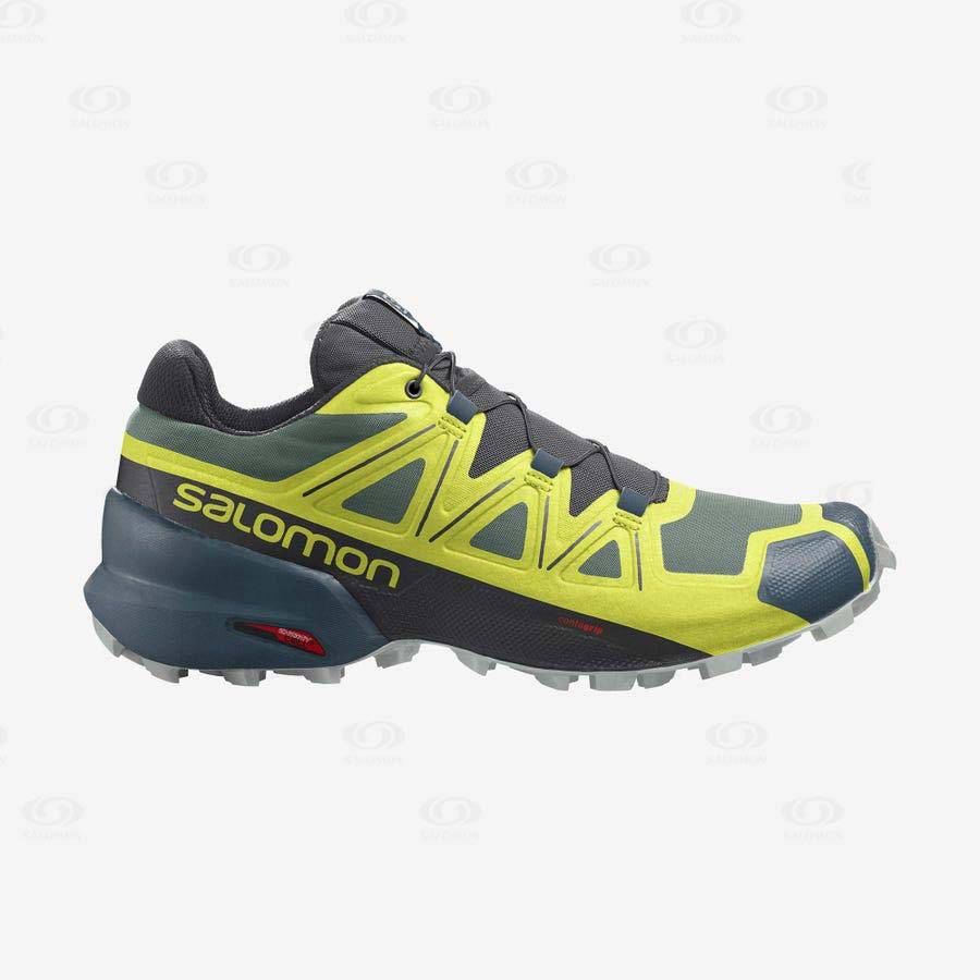 Salomon SPEEDCROSS 5 Men\'s Trail Running Shoes Yellow / Black | AU-O1684