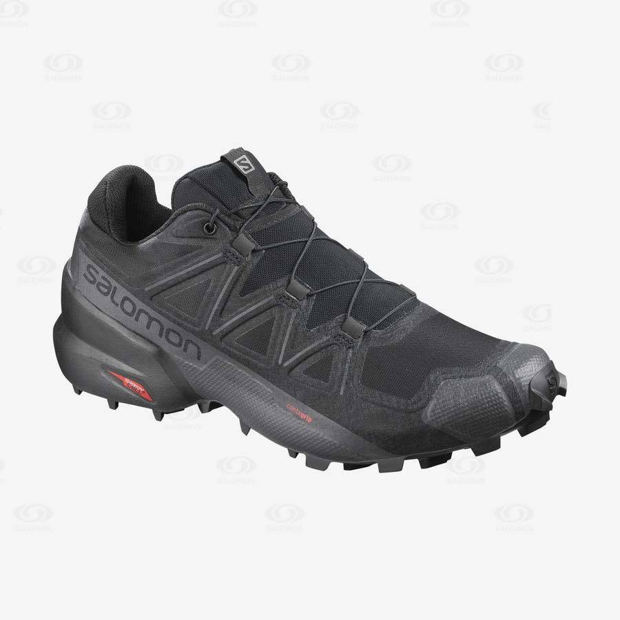 Salomon SPEEDCROSS 5 WIDE Men's Trail Running Shoes Black | AU-W3000