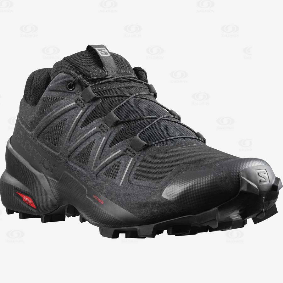 Salomon SPEEDCROSS 5 WIDE Men's Trail Running Shoes Black | AU-W3000