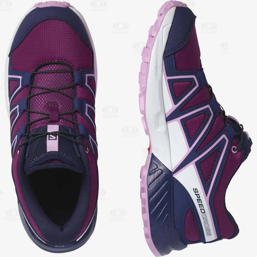 Salomon SPEEDCROSS Kids' Trail Running Shoes Purple / Blue | AU-L2579