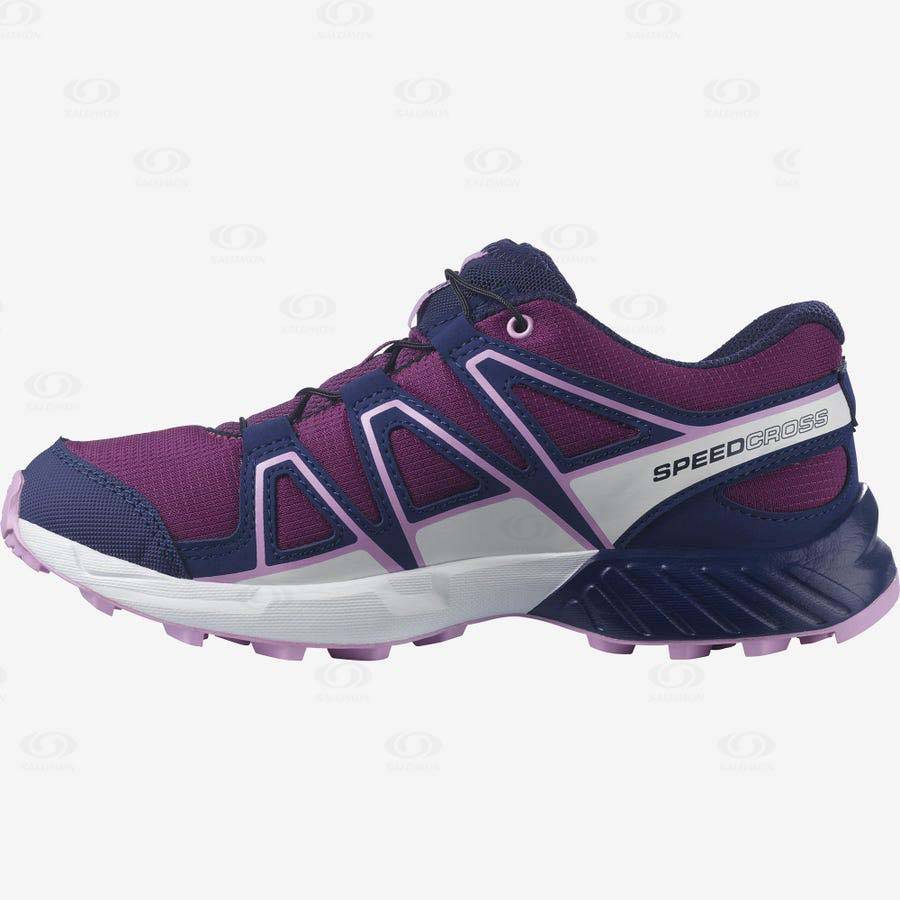 Salomon SPEEDCROSS Kids' Trail Running Shoes Purple / Blue | AU-L2579