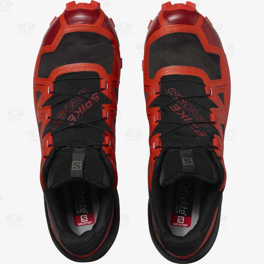 Salomon SPIKECROSS 5 GORE-TEX Men's Trail Running Shoes Black / Red | AU-S2101