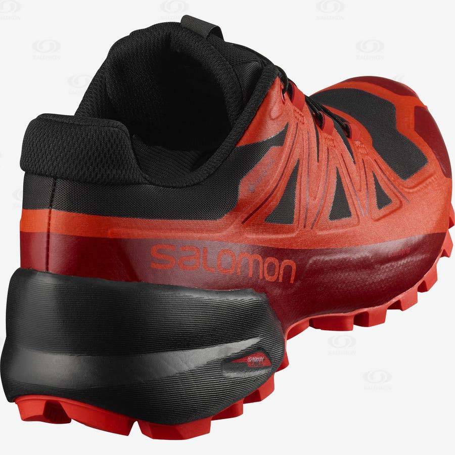 Salomon SPIKECROSS 5 GORE-TEX Men's Trail Running Shoes Black / Red | AU-S2101