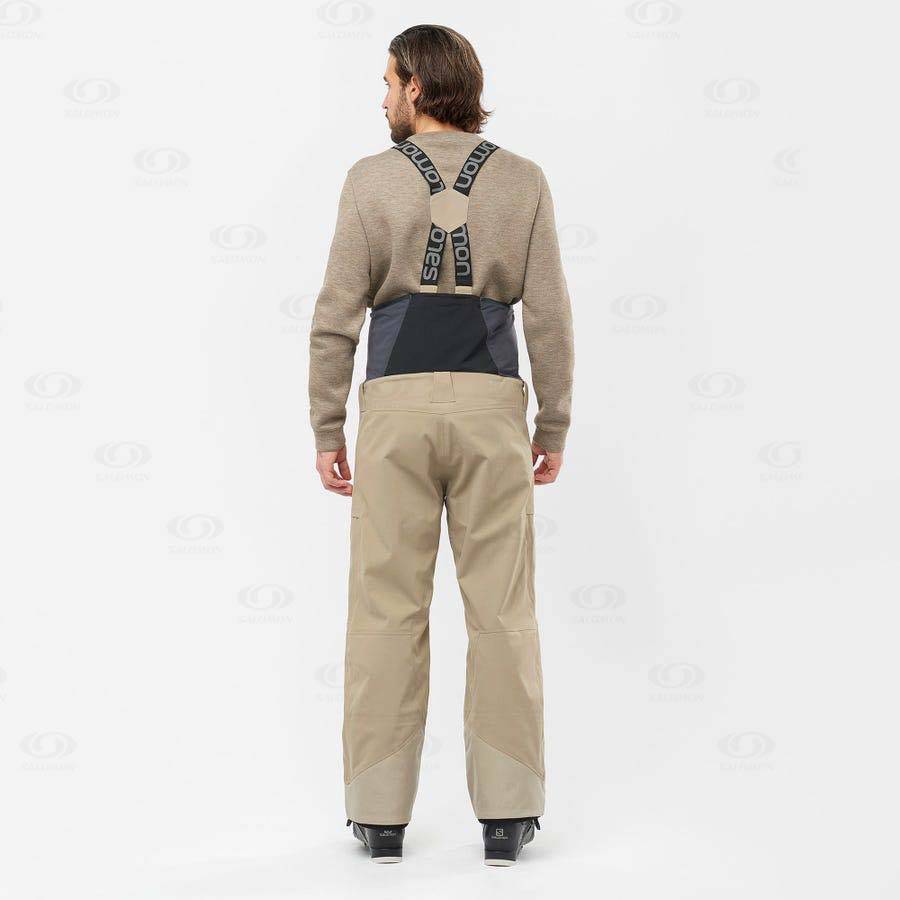 Salomon STANCE 3L BIB Men's Ski Pants Beige | AU-O2006