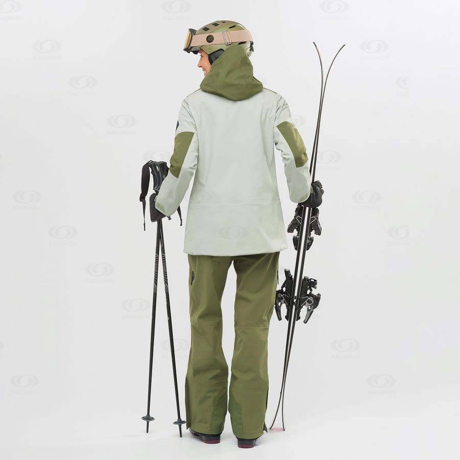 Salomon STANCE 3L BIB Women's Ski Pants Olive | AU-W1440