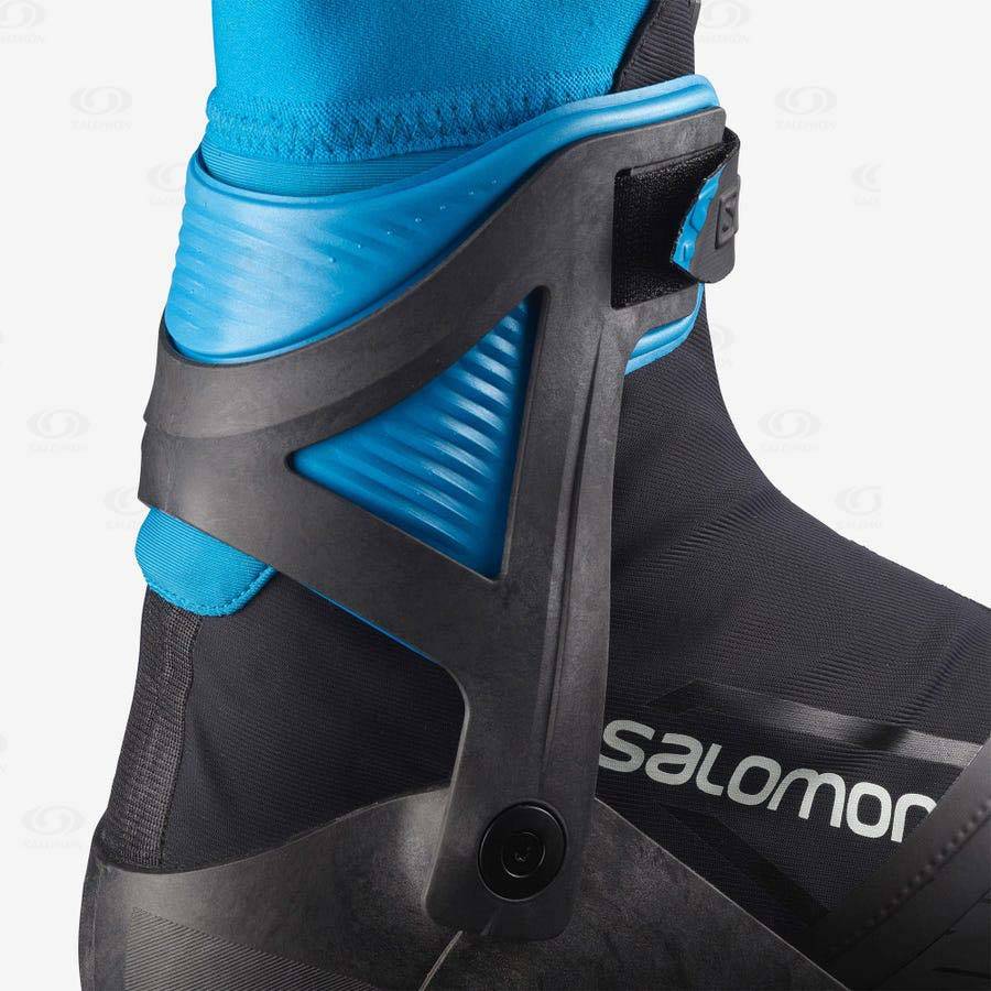 Salomon S/MAX CARBON SKATE MV PROLINK Men's Ski Boots Black / Blue | AU-O1796