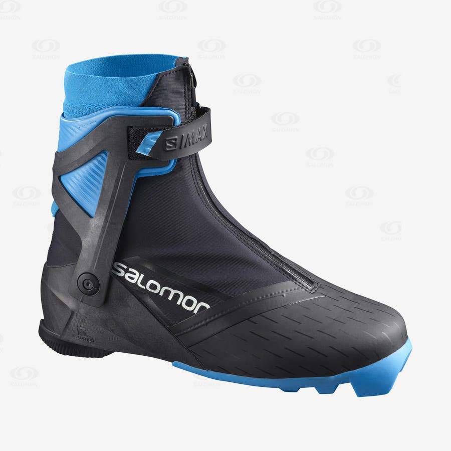 Salomon S/MAX CARBON SKATE MV PROLINK Men\'s Ski Boots Black / Blue | AU-O1796