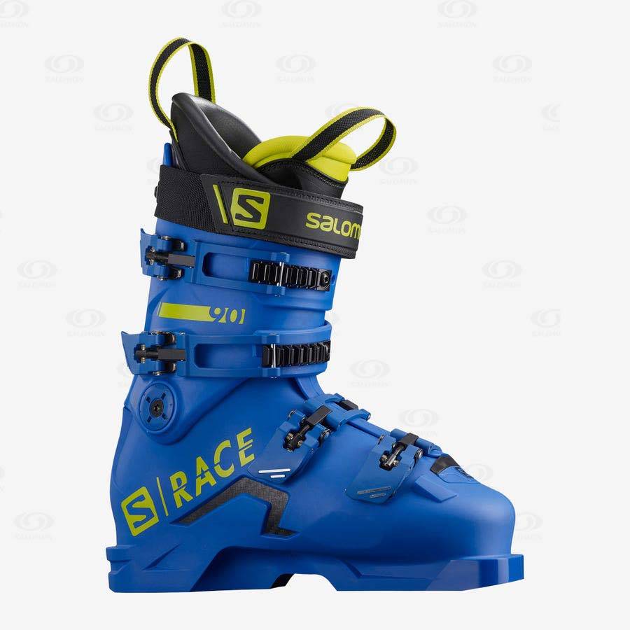 Salomon S/RACE 90 Kids\' Ski Boots Blue / Green / Black | AU-L1137