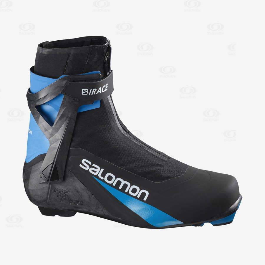 Salomon S/RACE CARBON SKATE PROLINK Men\'s Ski Boots Black / Blue | AU-O2540