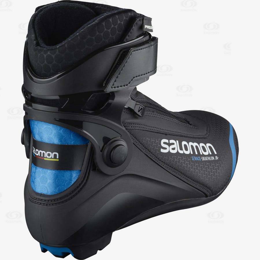 Salomon S/RACE SKIATHLON JUNIOR PROLINK Kids' Ski Boots Black / Blue | AU-L1592