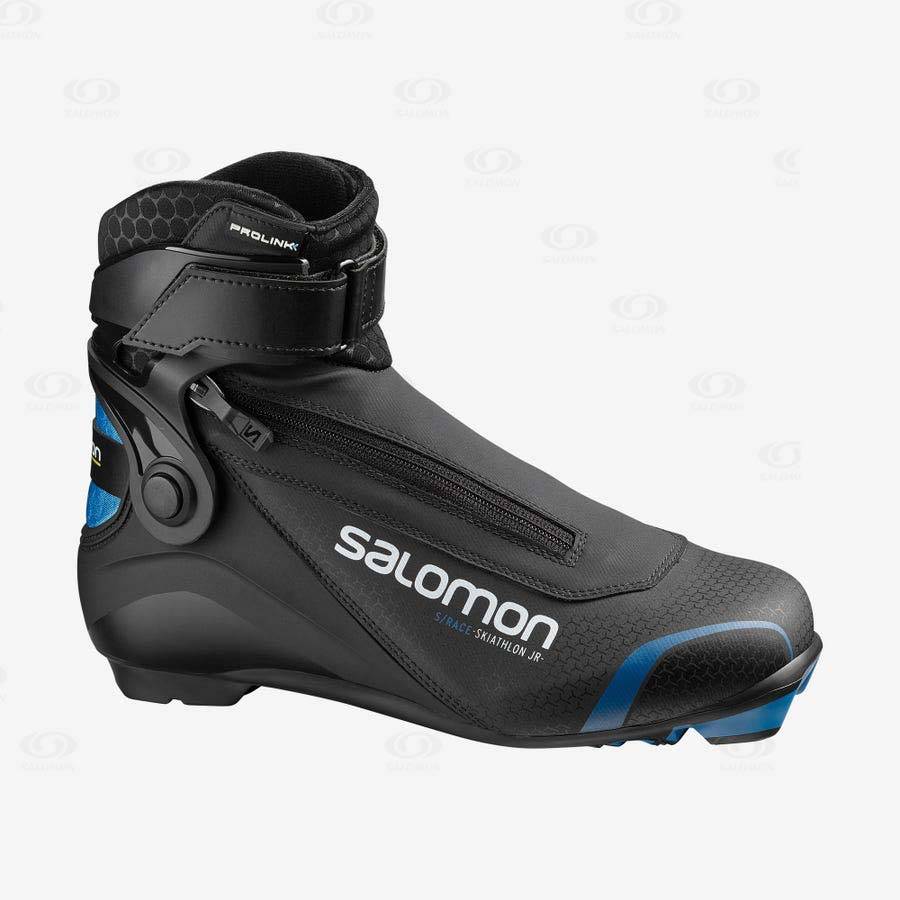 Salomon S/RACE SKIATHLON JUNIOR PROLINK Kids\' Ski Boots Black / Blue | AU-L1592