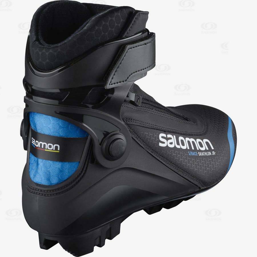 Salomon S/RACE SKIATHLON PILOT JUNIOR Kids' Ski Boots Black / Blue | AU-O2400