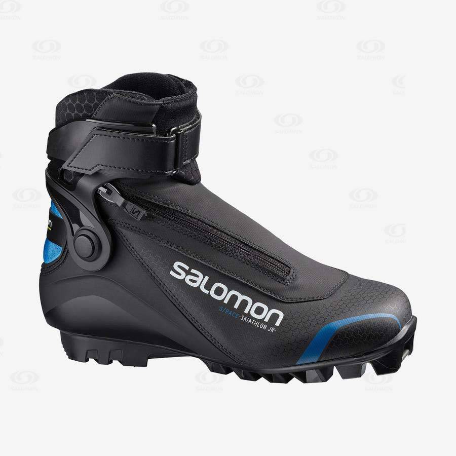 Salomon S/RACE SKIATHLON PILOT JUNIOR Kids\' Ski Boots Black / Blue | AU-O2400