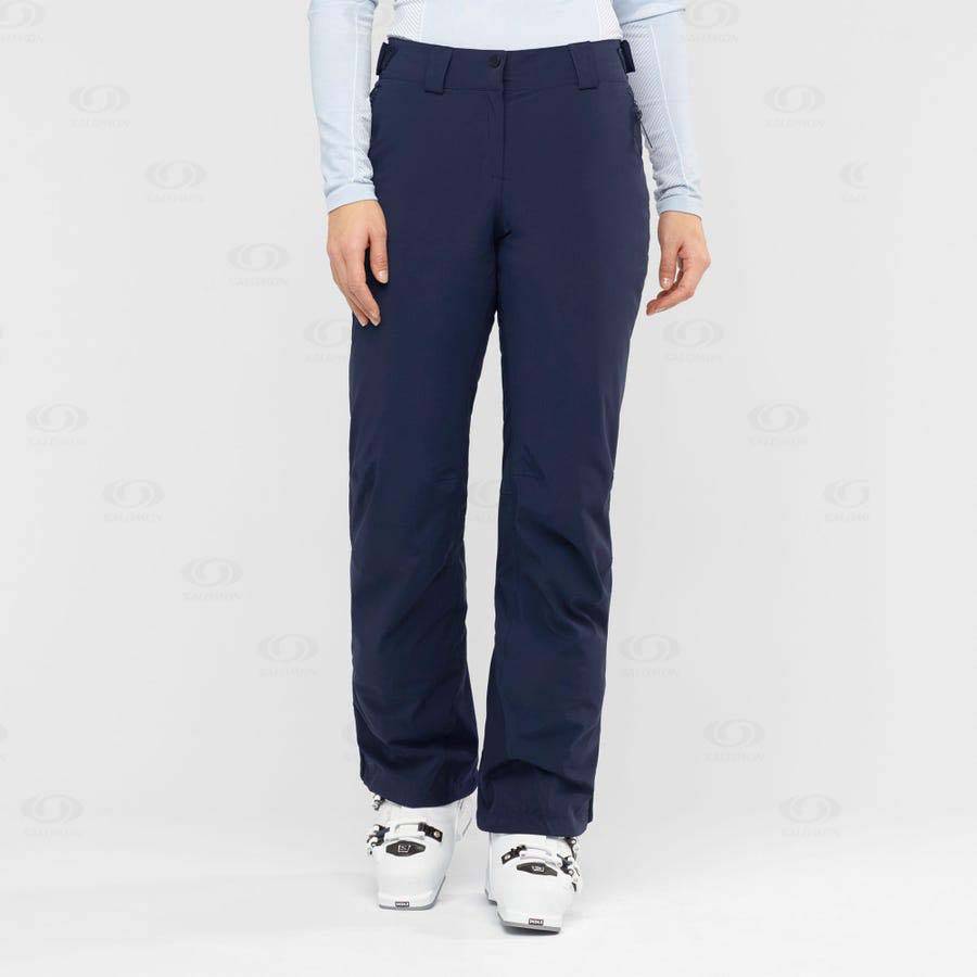 Salomon THE BRILLIANT Women's Ski Pants Navy | AU-L2089