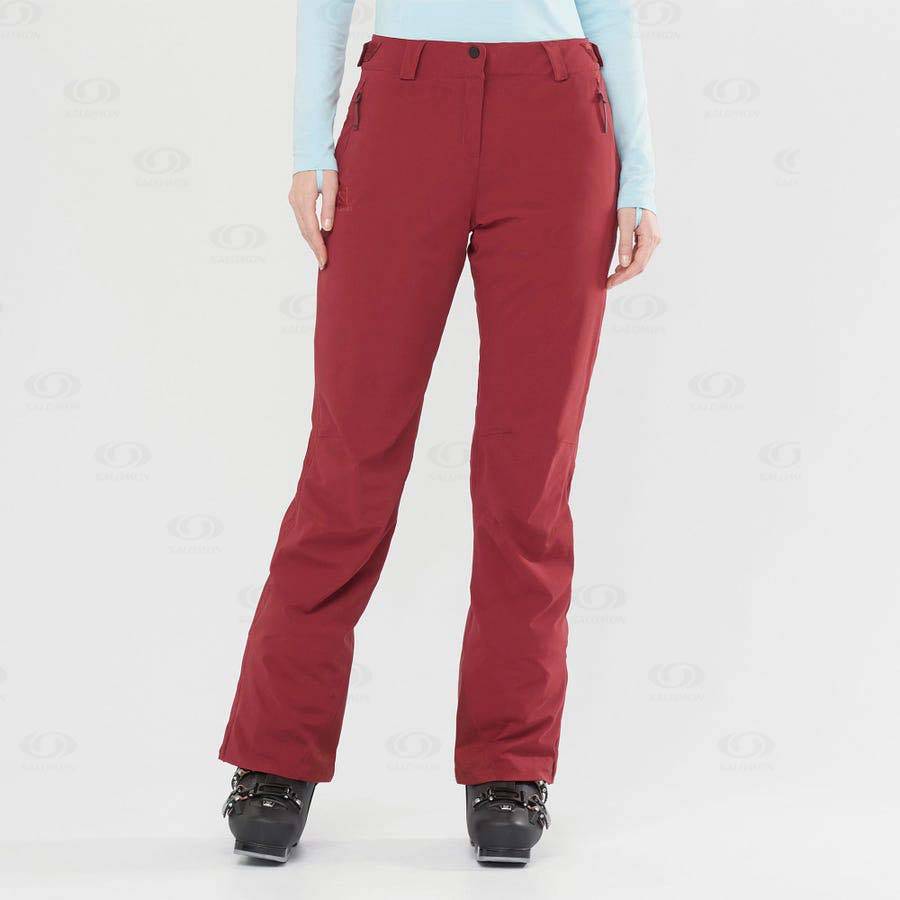 Salomon THE BRILLIANT Women's Ski Pants Burgundy | AU-O2090