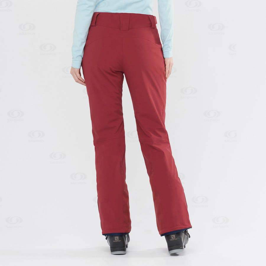 Salomon THE BRILLIANT Women's Ski Pants Burgundy | AU-O2090