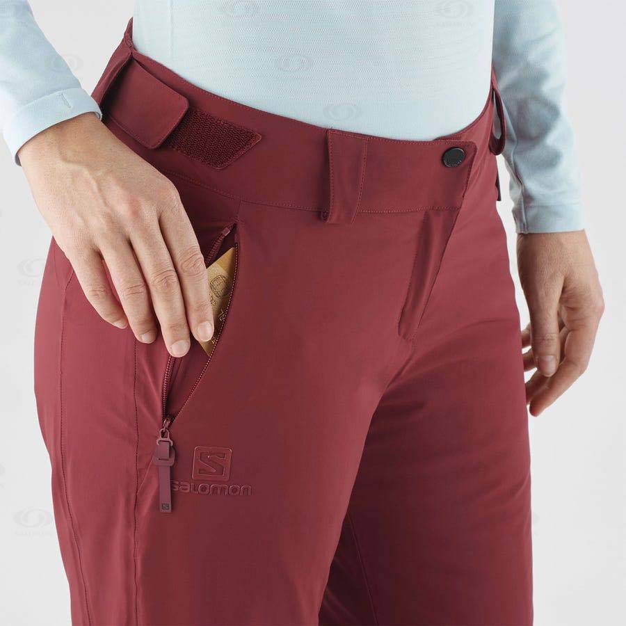 Salomon THE BRILLIANT Women's Ski Pants Burgundy | AU-O2090