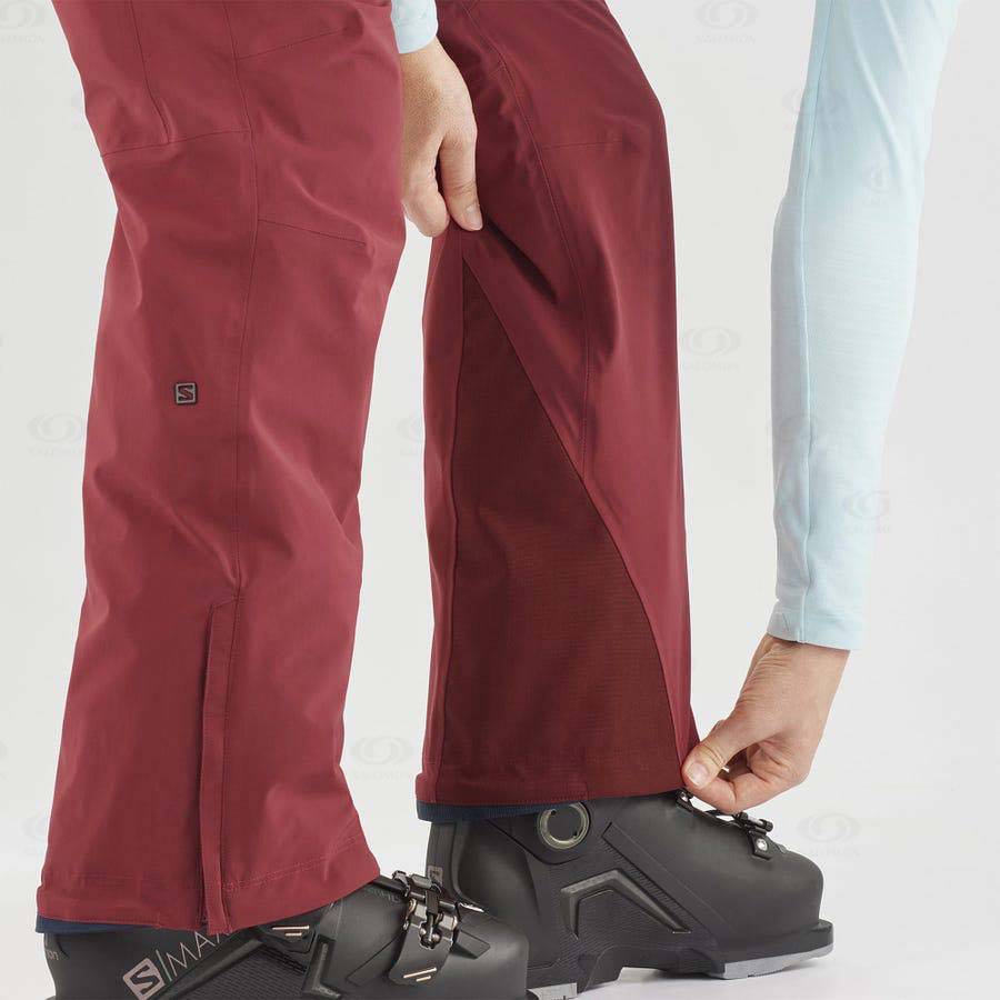 Salomon THE BRILLIANT Women's Ski Pants Burgundy | AU-O2090