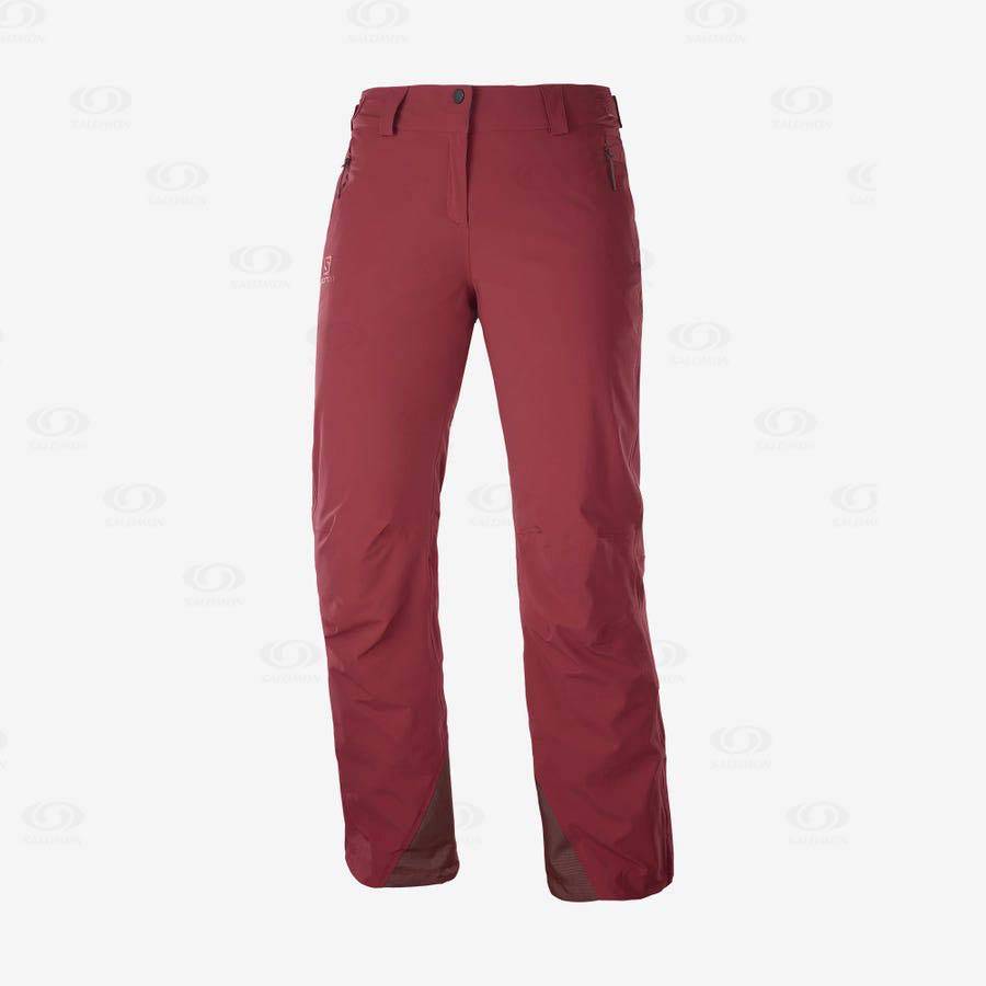 Salomon THE BRILLIANT Women\'s Ski Pants Burgundy | AU-O2090