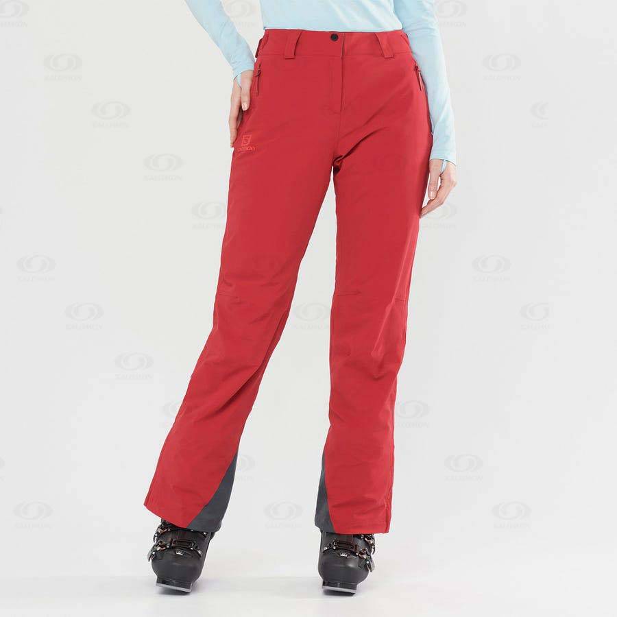 Salomon THE BRILLIANT Women's Ski Pants Red | AU-S1135