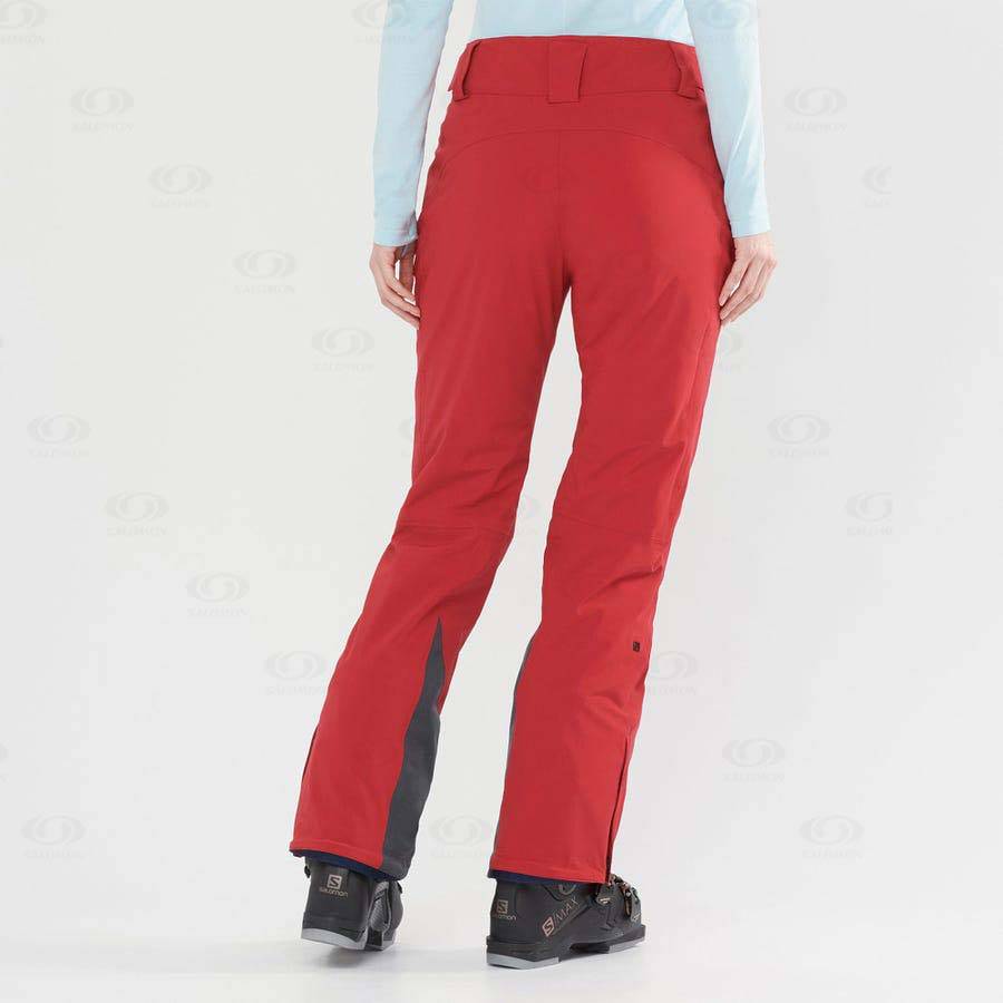 Salomon THE BRILLIANT Women's Ski Pants Red | AU-S1135