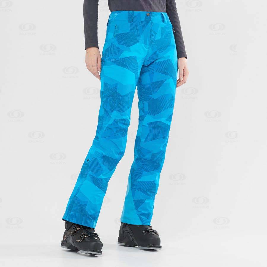 Salomon THE BRILLIANT Women's Ski Pants Blue / Black | AU-S1569