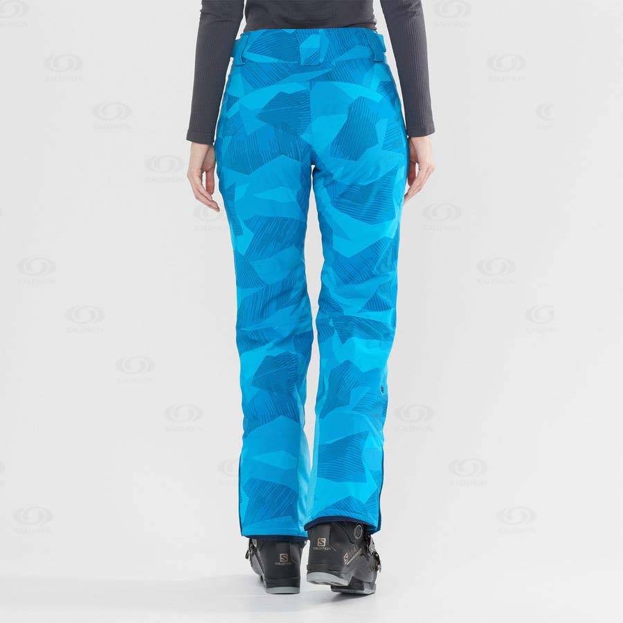 Salomon THE BRILLIANT Women's Ski Pants Blue / Black | AU-S1569