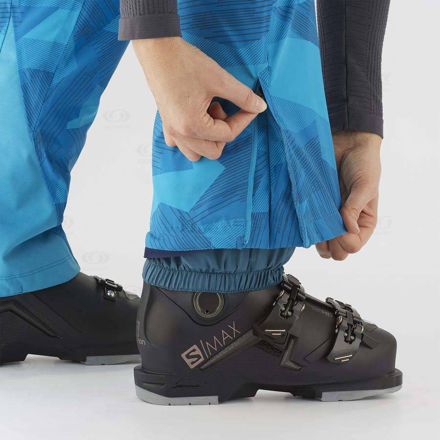 Salomon THE BRILLIANT Women's Ski Pants Blue / Black | AU-S1569