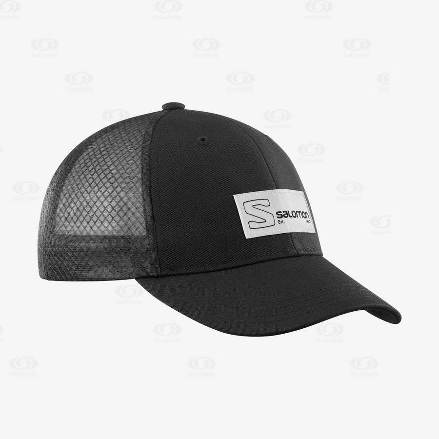 Salomon TRUCKER Men\'s Hats Black / Black | AU-S1842