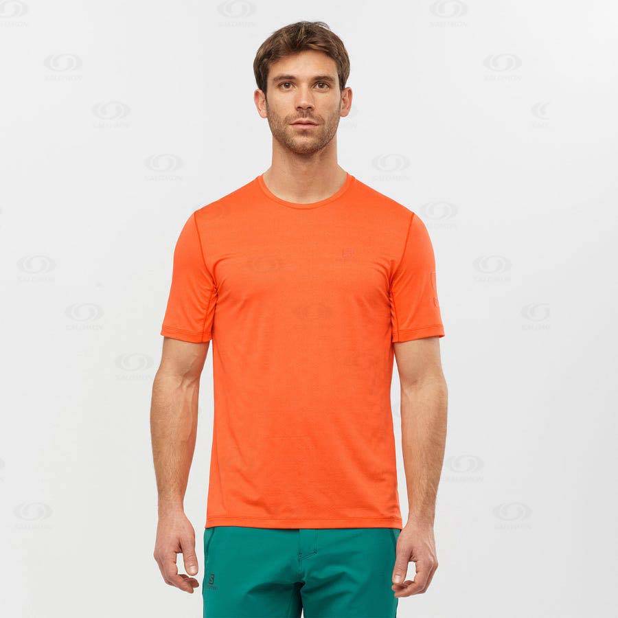 Salomon T Shirts OUTLINE Men's T Shirts Orange | AU-O2057