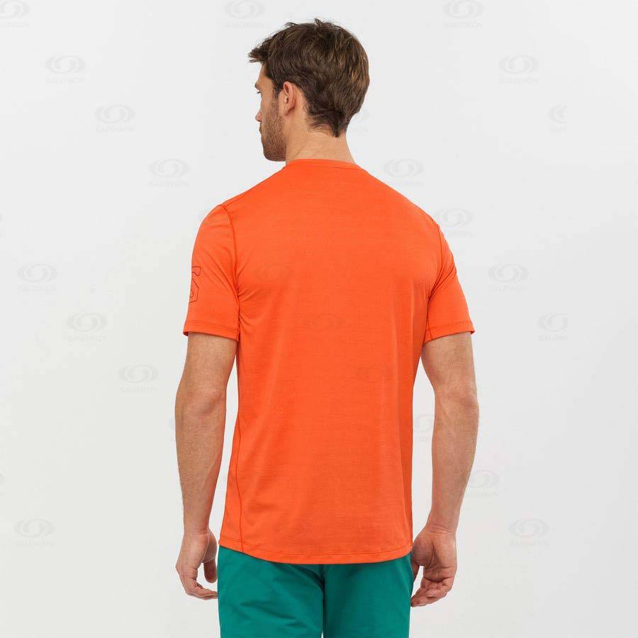 Salomon T Shirts OUTLINE Men's T Shirts Orange | AU-O2057