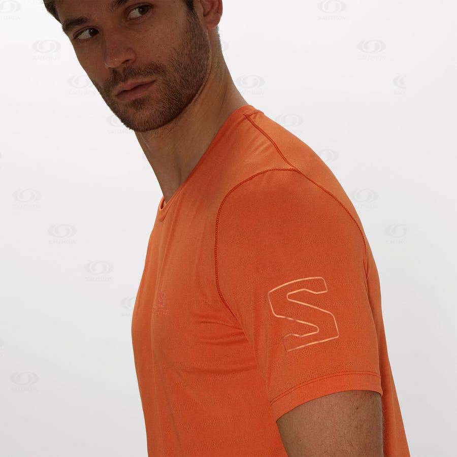 Salomon T Shirts OUTLINE Men's T Shirts Orange | AU-O2057