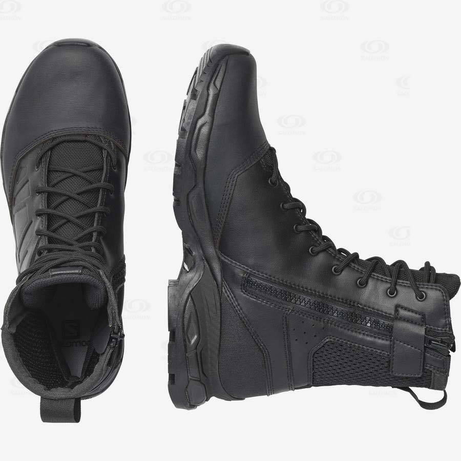 Salomon URBAN JUNGLE ULTRA SIDE ZIP Men's Tactical Boots Black | AU-O1539