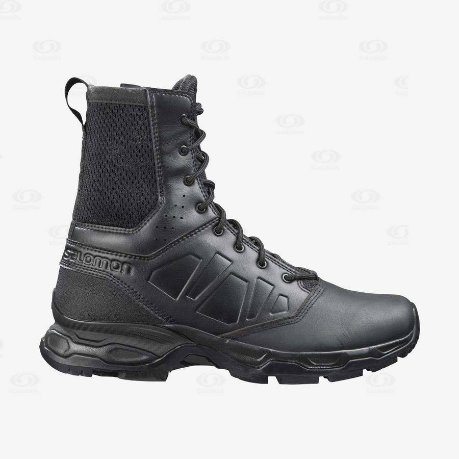 Salomon URBAN JUNGLE ULTRA SIDE ZIP Men\'s Tactical Boots Black | AU-O1539