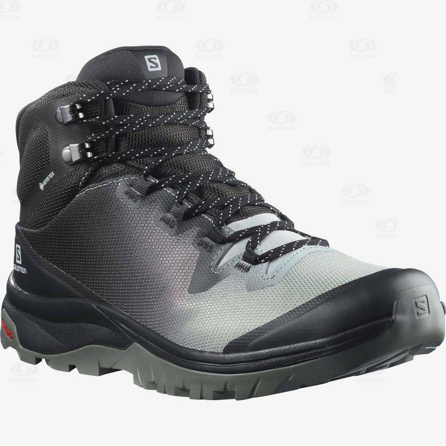 Salomon VAYA MID GORE-TEX Women's Waterproof Shoes Black / White | AU-O1670