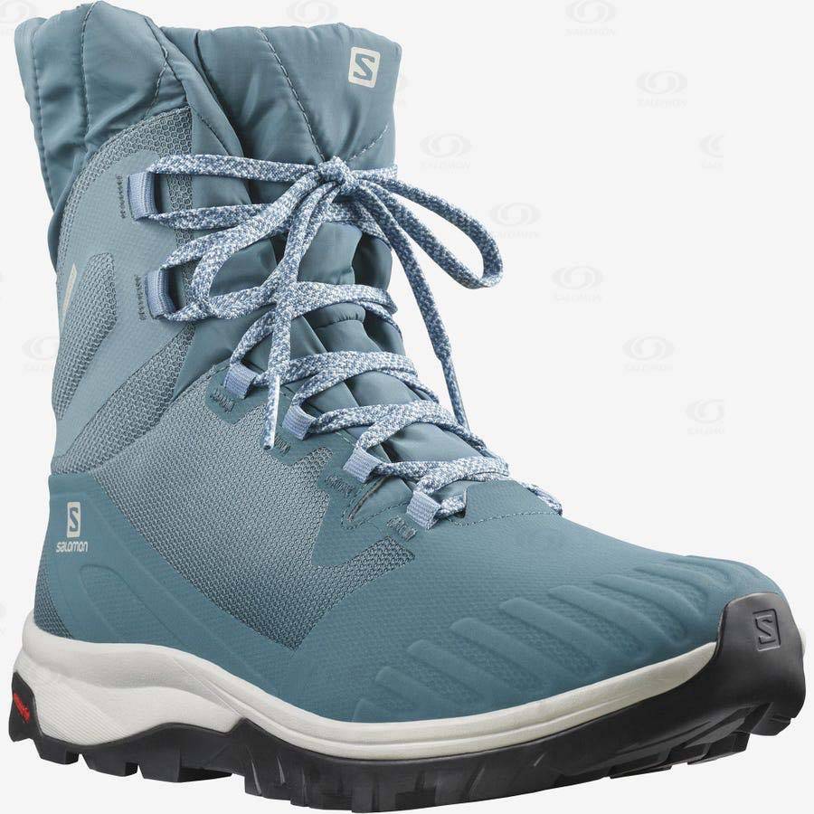 Salomon VAYA POWDER TS CSWP Women's Waterproof Boots Blue | AU-A1157