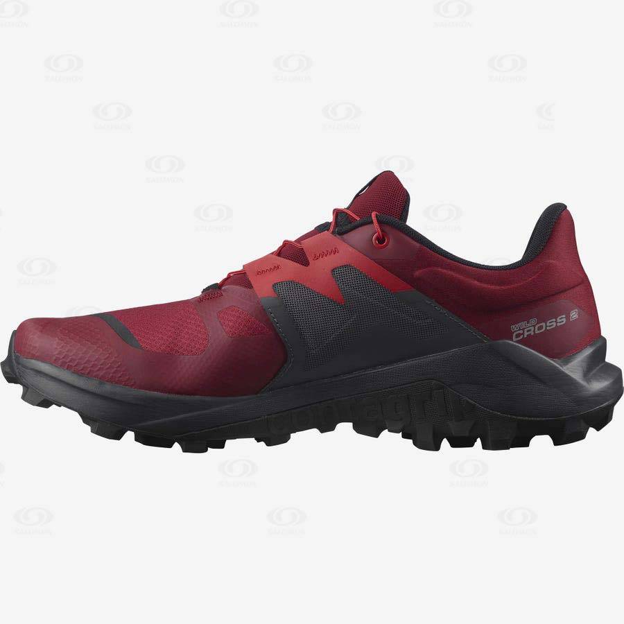 Salomon WILDCROSS 2 Men's Trail Running Shoes Black / Red | AU-M2406