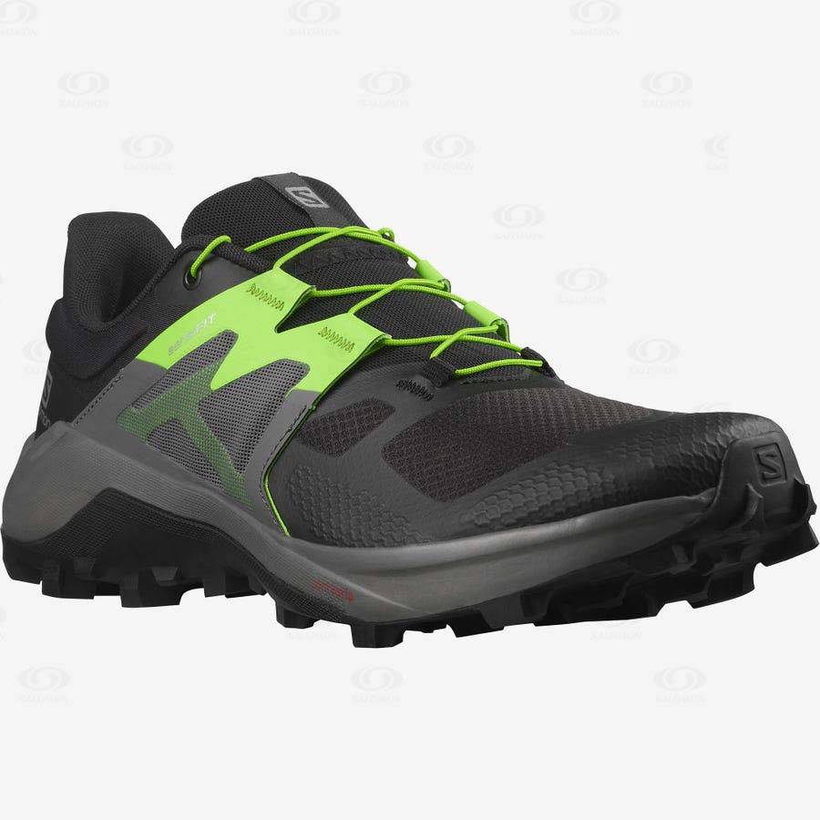 Salomon WILDCROSS 2 Men's Trail Running Shoes Black / Green | AU-O1397